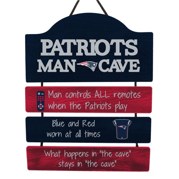 Forever Collectibles Forever Collectibles 9141896505 New England Patriots Wood Sign; Man Cave Design 9141896505